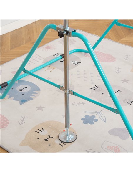 HOMCOM Kids Gymnastics Bar, Foldable Horizontal Bars w/ Adjustable Height, Training Bar w/ Triangle Base - Green 340-005GN - pic 67803 | FastDaddyshop