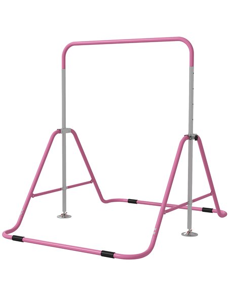 HOMCOM Kids Gymnastics Bar w/ Adjustable Height, Foldable Horizontal Bars, Pink 340-005V01PK - pic 67813 | FastDaddyshop