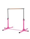 HOMCOM Steel Frame Adjustable Horizonal Gymnastics Bar for Kids Pink A91-099PK