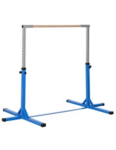 HOMCOM Height Adjustable Gymnastics Horizontal Bar For Kids, Blue A91-099BU