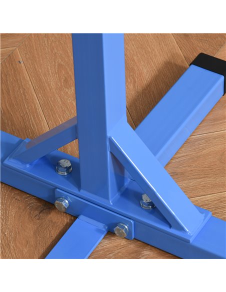 HOMCOM Height Adjustable Gymnastics Horizontal Bar For Kids Home Gym Training Children Junior Kip High Bar Fitness Blue w/ Steel - pic 67846 | FastDaddyshop