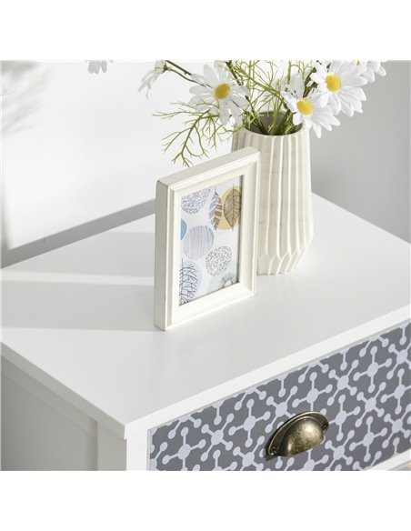 HOMCOM Chest of Drawers, 5-Drawer Tallboy Dresser with Metal Handles, Storage Cabinet Unit for Living Room, Bedroom - pic 6785 | FastDaddyshop