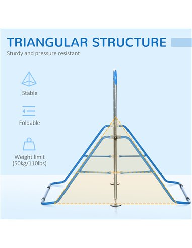 HOMCOM Gymnastics Bar for Kids, Folding Horizontal Bars with Adjustable Height, Training Bar with Triangle Base, Blue 340-005BU