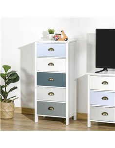 Homcom Slim Chest of Drawers, Five-Drawer Dresser, with Metal Handle 2