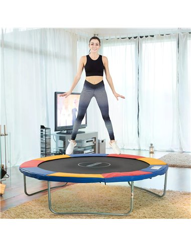 HOMCOM 10ft Trampoline Safety Pad, Multicolour, Thick Foam Padding, UV-Resistant, Easy Fit 120307-023