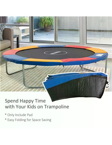 HOMCOM 10ft Trampoline Safety Pad, Multicolour, Thick Foam Padding, UV-Resistant, Easy Fit 120307-023