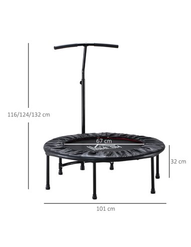 HOMCOM Trampoline Rebounder Adjustable Jumper, 40"-Black  A00-012BK