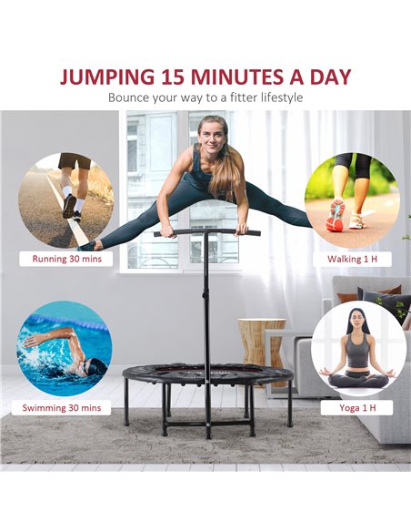 HOMCOM Trampoline Rebounder Adjustable Jumper, 40"-Black  A00-012BK - pic 67960 | FastDaddyshop