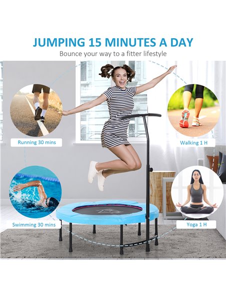 HOMCOM Trampoline Rebounder Adjustable Jumper, 40"-Blue A00-012BU - pic 67969 | FastDaddyshop