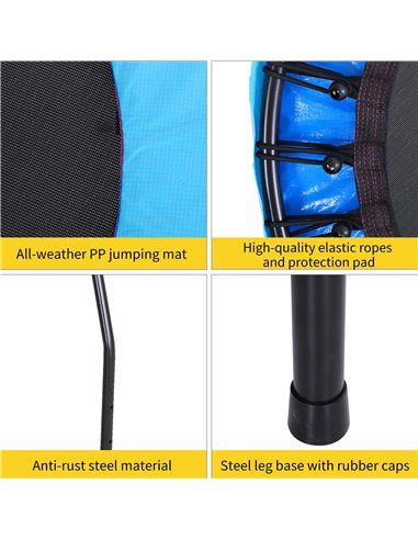 HOMCOM Trampoline Rebounder Adjustable Jumper, 40"-Blue A00-012BU