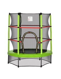 HOMCOM 5.2FT/63 Inch Kids Trampoline with Enclosure Net, Green 342-032GN