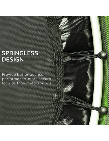 HOMCOM 5.2FT/63 Inch Kids Trampoline with Enclosure Net Steel Frame Indoor Round Bouncer Rebounder Age 3 to 6 Years Old Green 34 - pic 68035 | FastDaddyshop