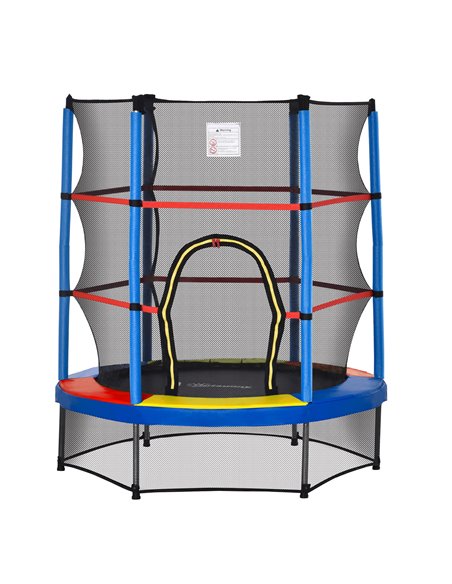 HOMCOM 5.2FT/63 Inch Kids Trampoline with Enclosure Net, Multi-color 342-032MX - pic 68038 | FastDaddyshop