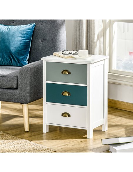 HOMCOM Chest of Drawers, 3-Drawer Dresser with Metal Handle, Storage Organiser Unit for Living Room, Bedroom - pic 6804 | FastDaddyshop