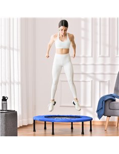 HOMCOM Trampoline Aerobic Rebounder Indoor Outdoor Fitness Round Jumper 91cm, Compact, w/ Sponge Edge, Blue A00-007V02 2