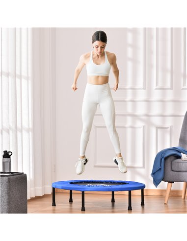 HOMCOM Trampoline Aerobic Rebounder Indoor Outdoor Fitness Round Jumper 91cm, Compact, w/ Sponge Edge, Blue A00-007V02