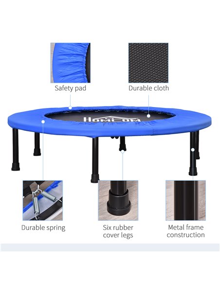HOMCOM Trampoline Aerobic Rebounder Indoor Outdoor Fitness Round Jumper 91cm, Compact, w/ Sponge Edge, Blue A00-007V02 - pic 68050 | FastDaddyshop