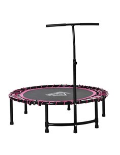 HOMCOM 45" Round Mini Trampoline Rebounder Indoor Outdoor Jumper with Adjustable Handle - Pink A71-005V01