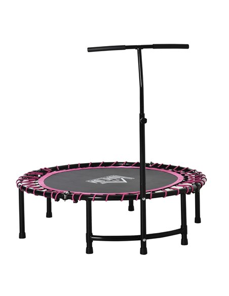 HOMCOM 45" Round Mini Trampoline Rebounder Indoor Outdoor Jumper with Adjustable Handle - Pink A71-005V01 - pic 68056 | FastDaddyshop