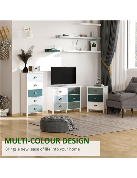 HOMCOM Chest of Drawers, 3-Drawer Dresser with Metal Handle, Storage Organiser Unit for Living Room, Bedroom - pic 6806 | FastDaddyshop