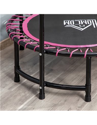 HOMCOM 45" Round Mini Trampoline Rebounder Indoor Outdoor Jumper with Adjustable Handle - Pink A71-005V01