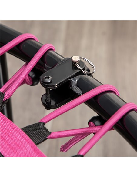 HOMCOM 45" Round Mini Trampoline Rebounder Indoor Outdoor Jumper with Adjustable Handle - Pink A71-005V01 - pic 68064 | FastDaddyshop