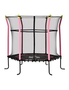 HOMCOM 5.2FT / 63 Inch Kids Trampoline With Enclosure Net, Pink 342-007V01PK