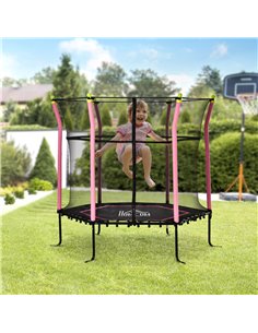 HOMCOM 5.2FT / 63 Inch Kids Trampoline With Enclosure Net, Pink 342-007V01PK 2