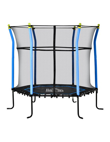HOMCOM 5.2FT / 63 Inch Kids Trampoline With Enclosure Net, Blue 342-007V01BU - pic 68074 | FastDaddyshop