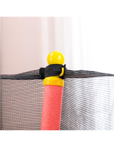 HOMCOM 5.2FT / 63 Inch Kids Trampoline With Enclosure Net Mini Indoor Outdoor Trampolines for Child Toddler Age 3 - 10 Years Red