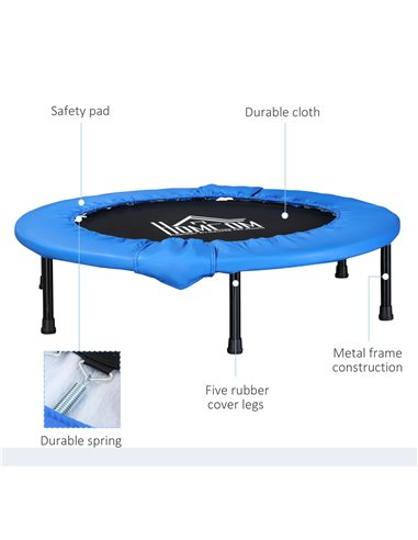 HOMCOM Φ96cm Foldable Mini Fitness Trampoline, Blue and Black A00-007V03