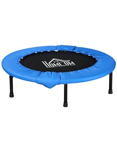 HOMCOM Φ100cm Foldable Mini Fitness Trampoline, Blue and Black A00-007V04