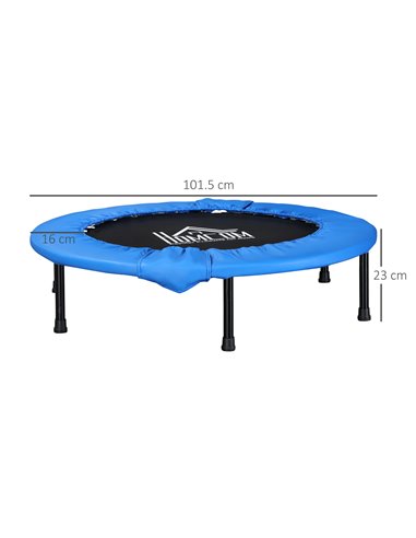 HOMCOM Φ100cm Foldable Mini Fitness Trampoline, Blue and Black A00-007V04