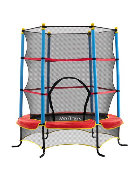HOMCOM 5.4FT/65 Inch Kids Trampoline with Enclosure Net, Red - Blue 342-039 - pic 68110 | FastDaddyshop