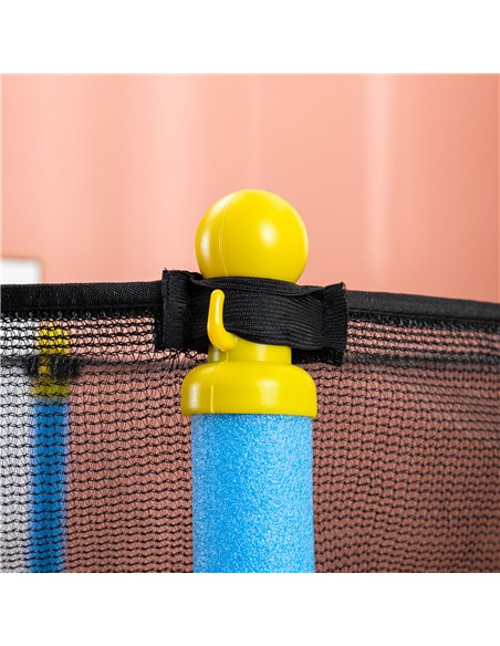 HOMCOM 5.4FT/65 Inch Kids Trampoline with Enclosure Net Built-in Zipper Safety Pad Indoor Outdoor for Children Toddler Age 3-6 Y - pic 68117 | FastDaddyshop