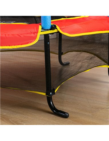 HOMCOM 5.4FT/65 Inch Kids Trampoline with Enclosure Net Built-in Zipper Safety Pad Indoor Outdoor for Children Toddler Age 3-6 Y