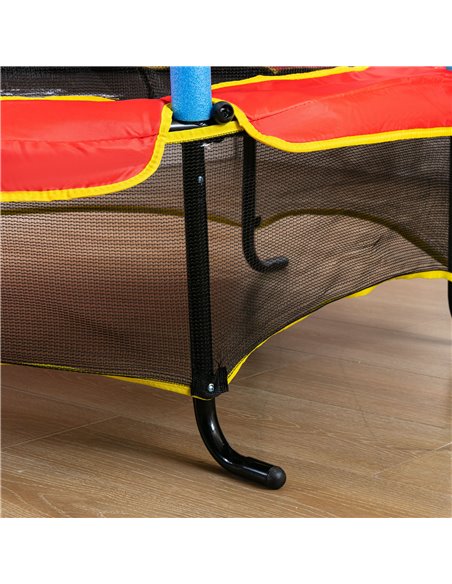 HOMCOM 5.4FT/65 Inch Kids Trampoline with Enclosure Net Built-in Zipper Safety Pad Indoor Outdoor for Children Toddler Age 3-6 Y - pic 68118 | FastDaddyshop