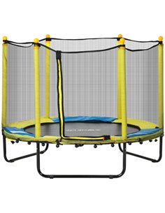 HOMCOM 4.6FT / 55 Inch Kids Trampoline with Enclosure Safety Net, Yellow 342-066V00YL