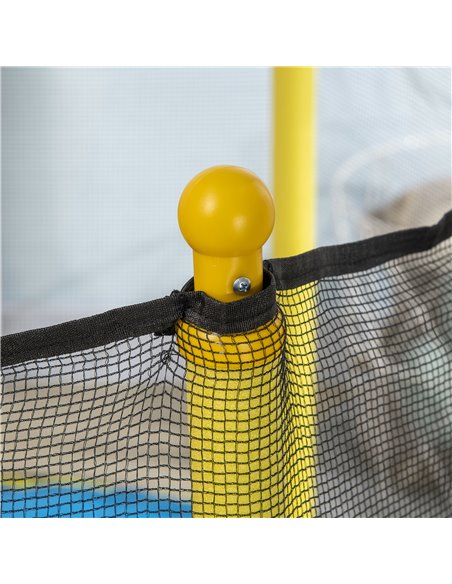 HOMCOM 4.6FT / 55 Inch Kids Trampoline with Enclosure Safety Net Pads Indoor Trampolines for Child 3-10 Years Old, Yellow 342-06 - pic 68126 | FastDaddyshop