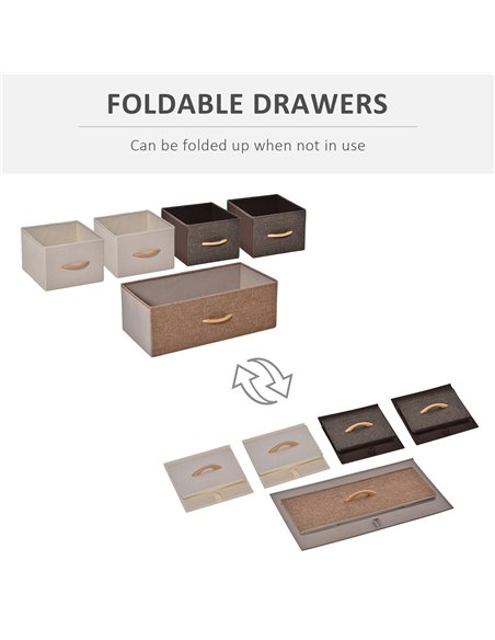 HOMCOM 5-Drawer Dresser, Linen Fabric Chest of Drawers, Dresser Tower Unit for Bedroom Hallway Entryway, Storage Organizer with  - pic 6814 | FastDaddyshop