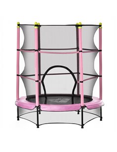 HOMCOM 5.2FT Kids Trampoline with Safety Enclosure, Pink 342-008V01PK
