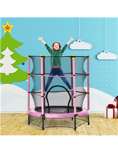 HOMCOM 5.2FT Kids Trampoline with Safety Enclosure, Pink 342-008V01PK 2