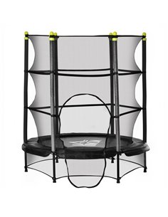 HOMCOM 5.2FT Kids Trampoline with Safety Enclosure, Indoor Outdoor Toddler Trampoline for Ages 3-10 Years, Black 342-008V01BK