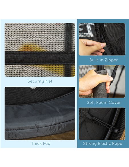 HOMCOM 5.2FT Kids Trampoline with Safety Enclosure, Indoor Outdoor Toddler Trampoline for Ages 3-10 Years, Black 342-008V01BK - pic 68179 | FastDaddyshop
