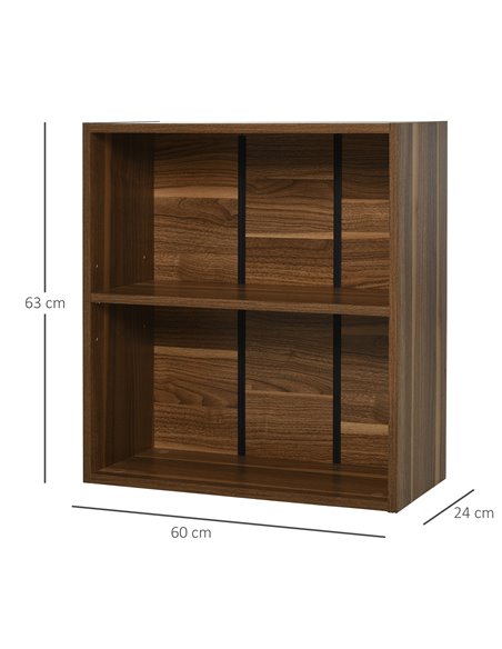 HOMCOM Wooden 2 Tier Storage Unit Shelf Bookshelf Bookcase Cupboard Cabinet Walnut 02-0597 - pic 68193 | FastDaddyshop