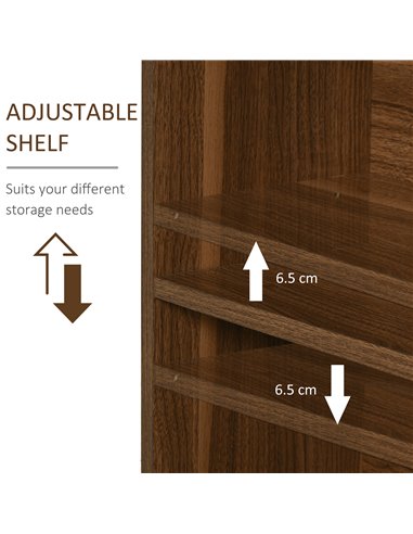 HOMCOM Wooden 2 Tier Storage Unit Shelf Bookshelf Bookcase Cupboard Cabinet Walnut 02-0597