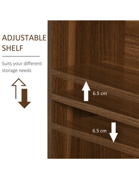 HOMCOM Wooden 2 Tier Storage Unit Shelf Bookshelf Bookcase Cupboard Cabinet Walnut 02-0597 - pic 68195 | FastDaddyshop