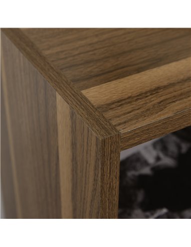 HOMCOM Wooden 2 Tier Storage Unit Shelf Bookshelf Bookcase Cupboard Cabinet Walnut 02-0597
