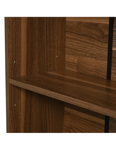 HOMCOM Wooden 2 Tier Storage Unit Shelf Bookshelf Bookcase Cupboard Cabinet Walnut 02-0597