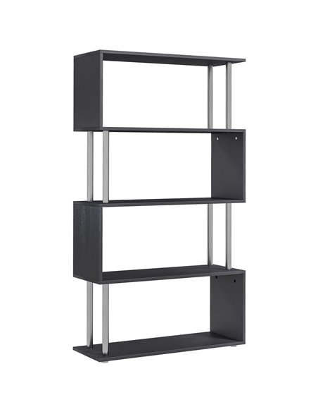 HOMCOM S-Shaped Bookcase, Bookshelf Divider, Black 02-0600 - pic 68209 | FastDaddyshop